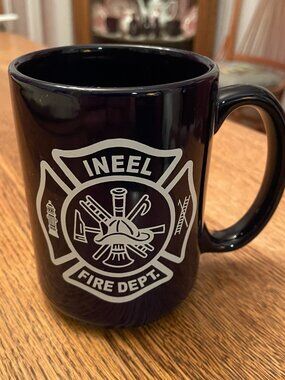 INEEL Fire Department Fire Safety Program 2004 Blue Coffee Cup Mug 15 ounces